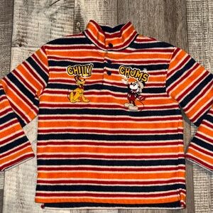 Disney Kids Sweatshirt - Orange, Black, and White Stripes-size 5T